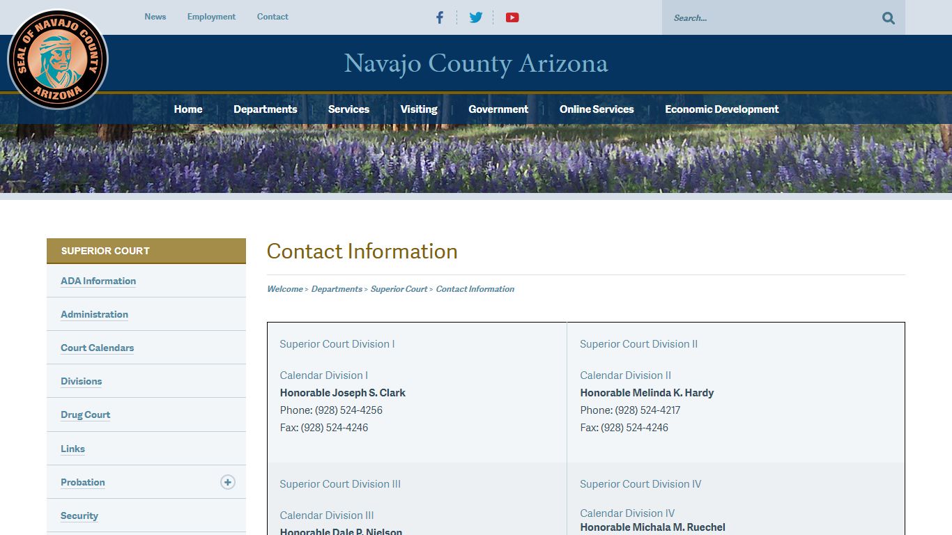 Contact Information | Navajo County Arizona Government Departments